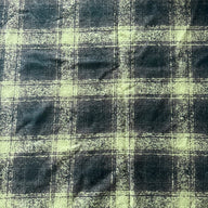 Wool Coating - Plaid - Black/Green