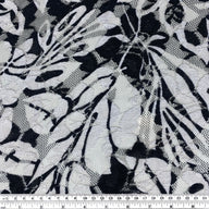 Printed Floral Lace - Black/White