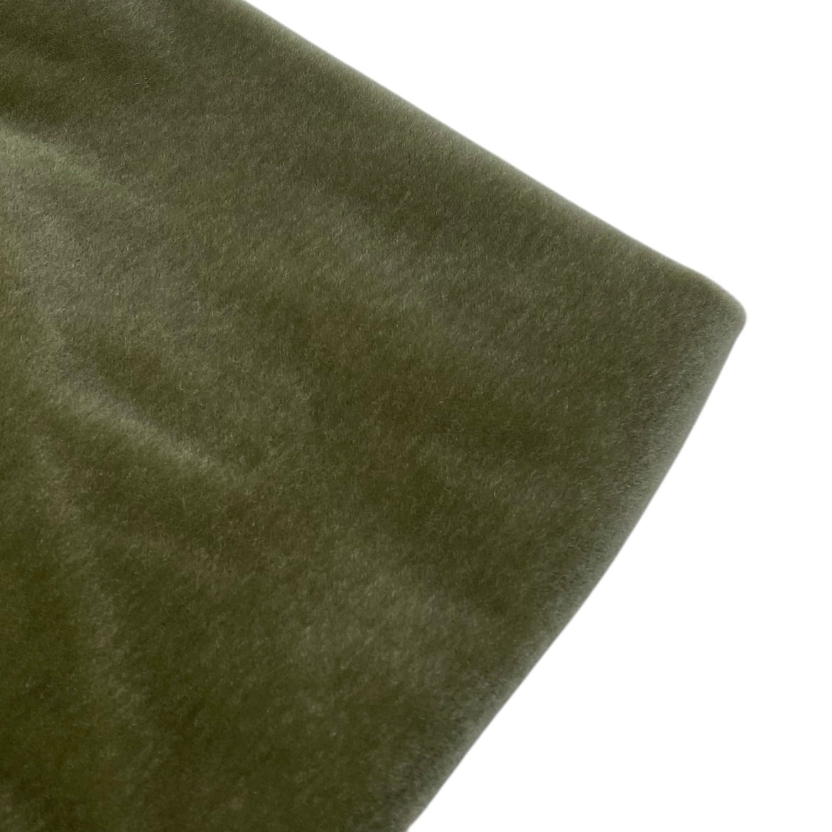 Mohair Velvet Designer Upholstery Remnant - Olive Green