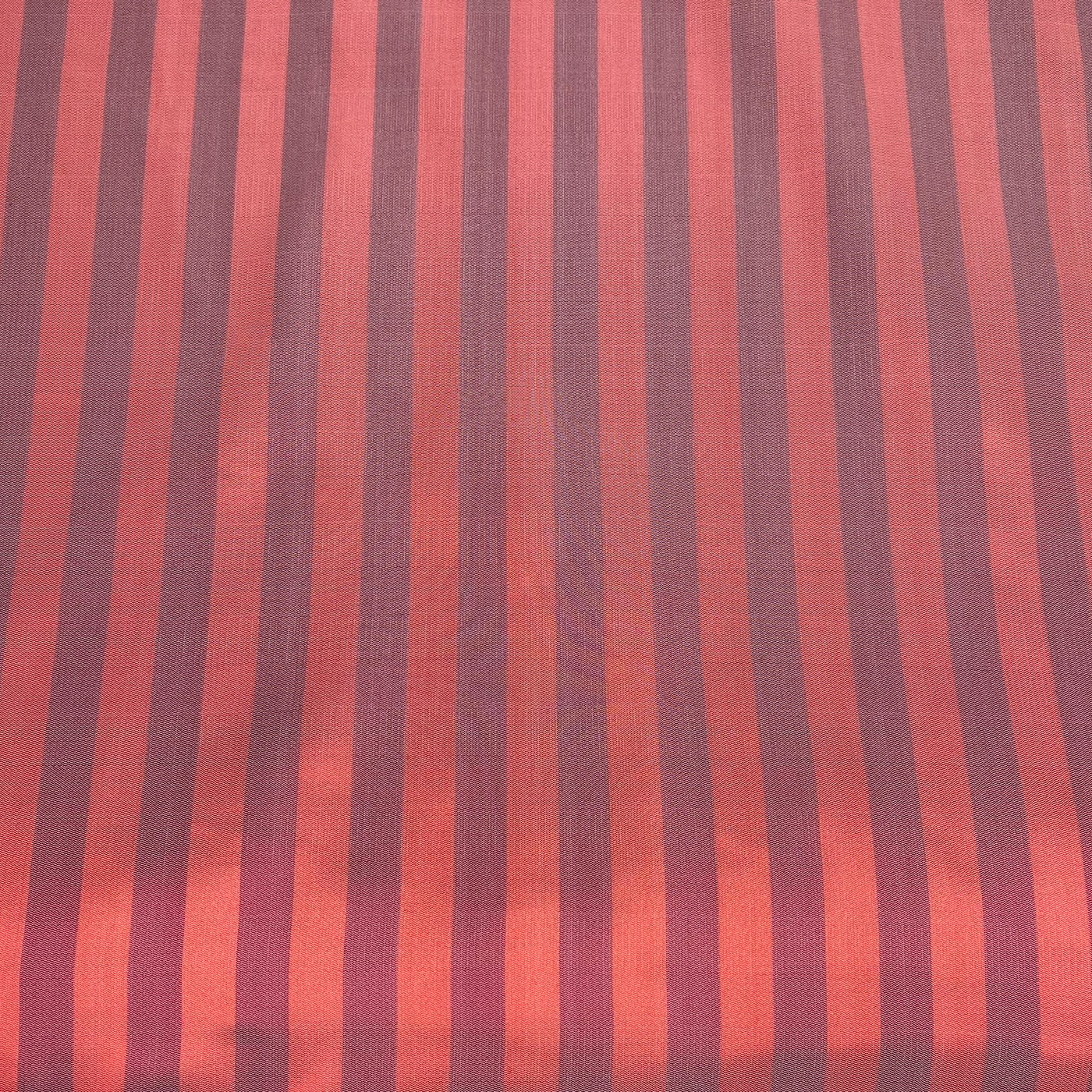 Striped Silk/Polyester Remnant - Red/White