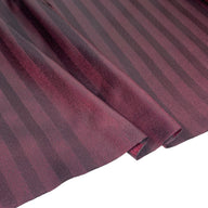 Striped Silk/Polyester Remnant - Burgundy/Black