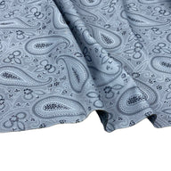 Paisley Silk/Polyester Jacquard - Grey - Remnant