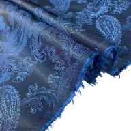 Two Tone Paisley Jacquard Lining - Blue/Black