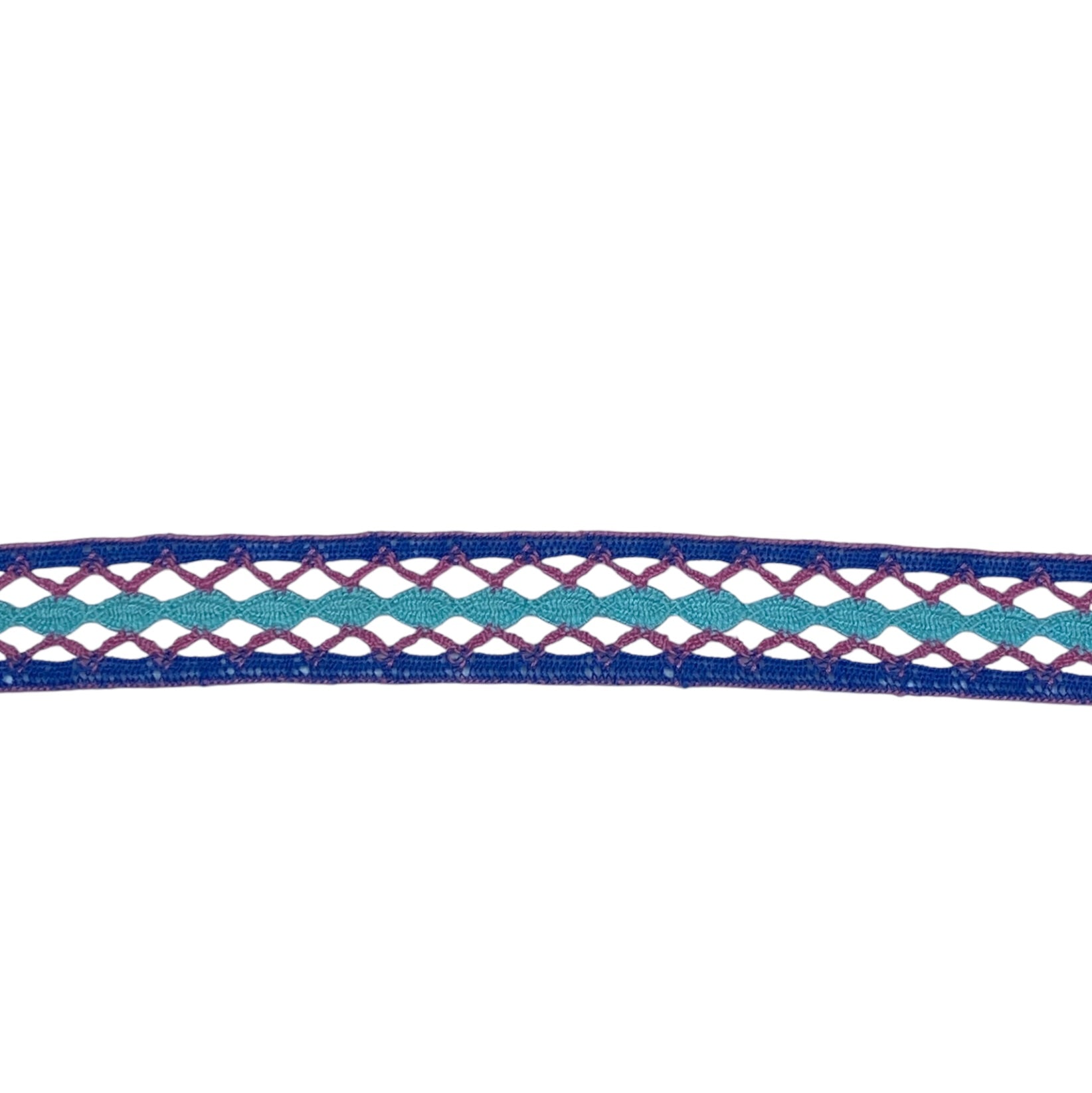 Decorative Crocheted Trim - Blue/Light Blue/Pink