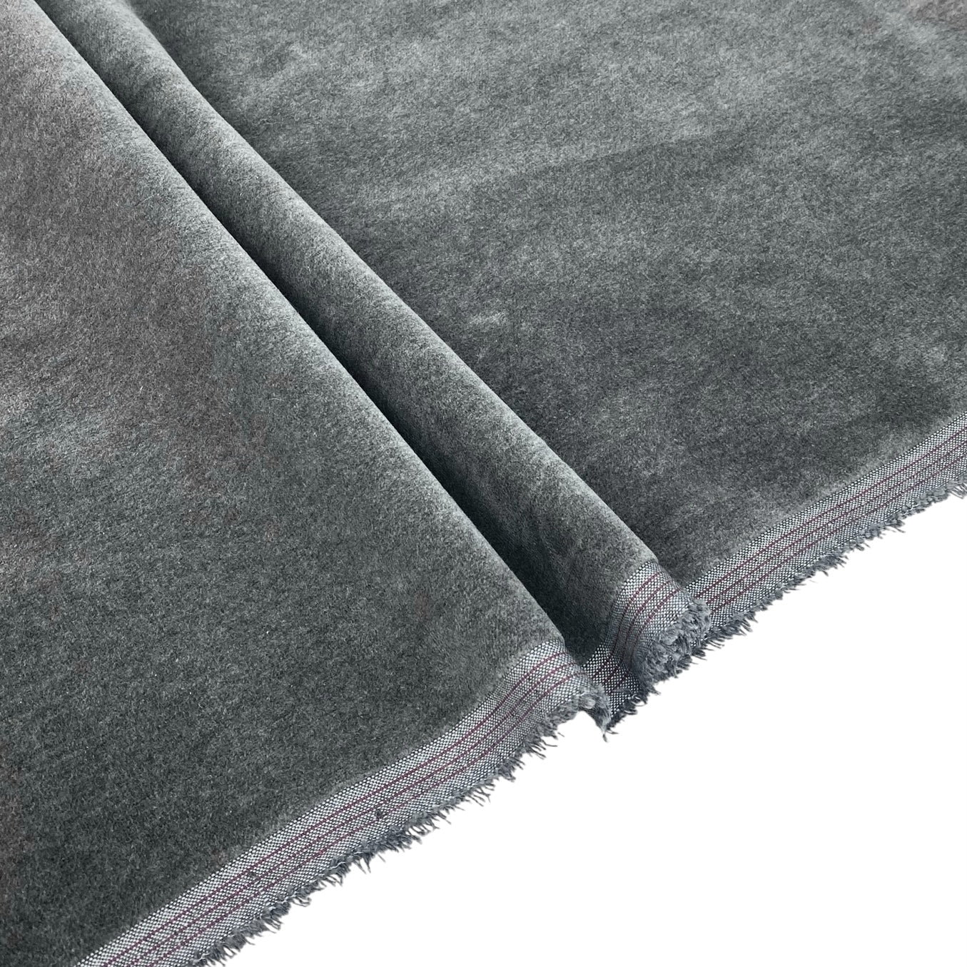 Blended Cotton Velvet Upholstery Remnant - Grey