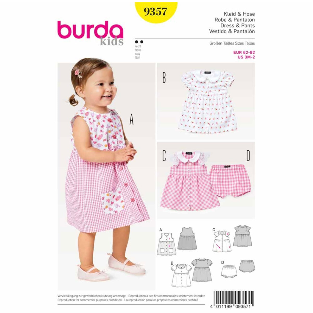 Burda Kids 9357 - Dress & Pants Sewing Pattern