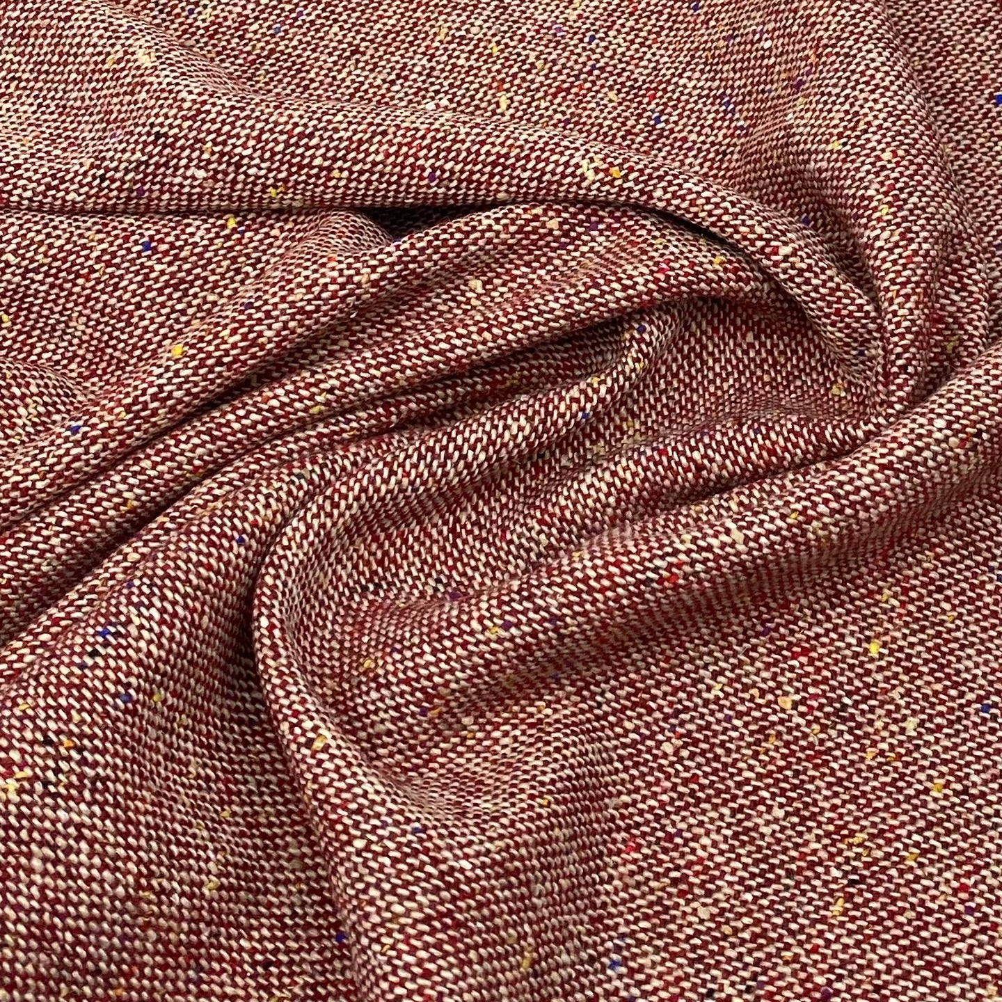 Wool Blend Coating Remnant - Red/Beige/Blue/Yellow/Purple