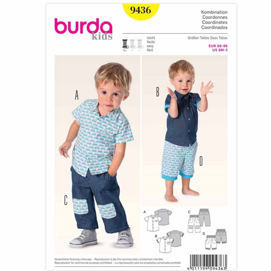 Burda Kids 9436 - Coordinates Sewing Pattern