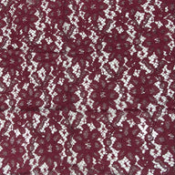 Cotton Floral Corded Lace - Burgundy