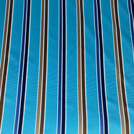 Striped Polyester - Aqua/Blue/Brown/White - Remnant