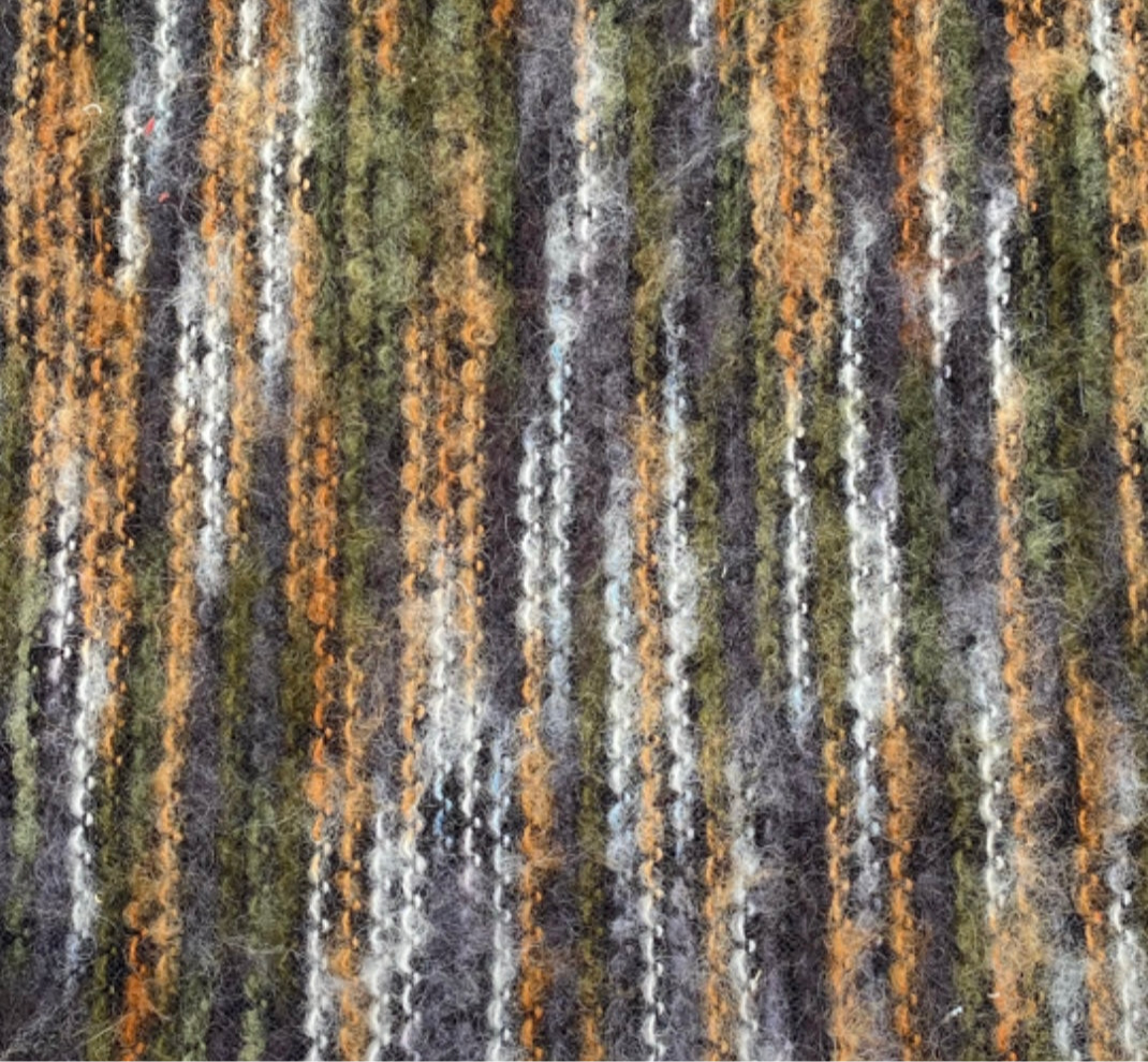 Chenille Mohair Knit— Rust/Green/Grey