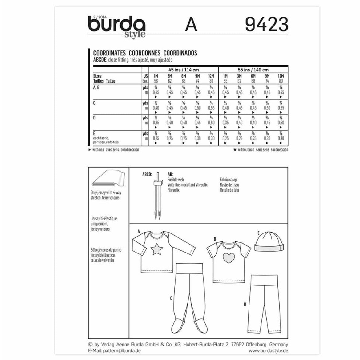 Burda Kids 9423 - Coordinates Sewing Pattern