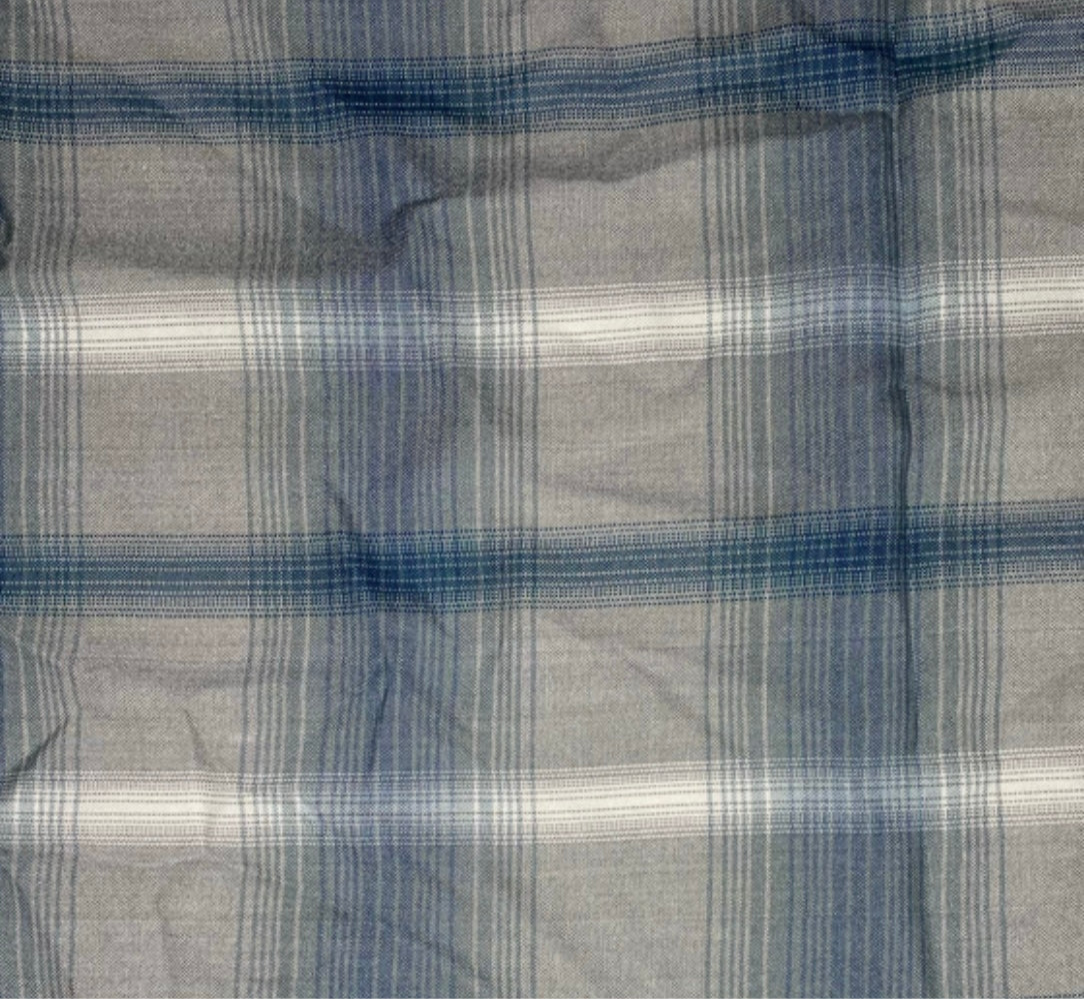 Plaid Rayon Batiste - Grey/Blue/White