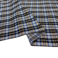 Plaid Silk/Polyester - Blue / Brown / White - Remnant