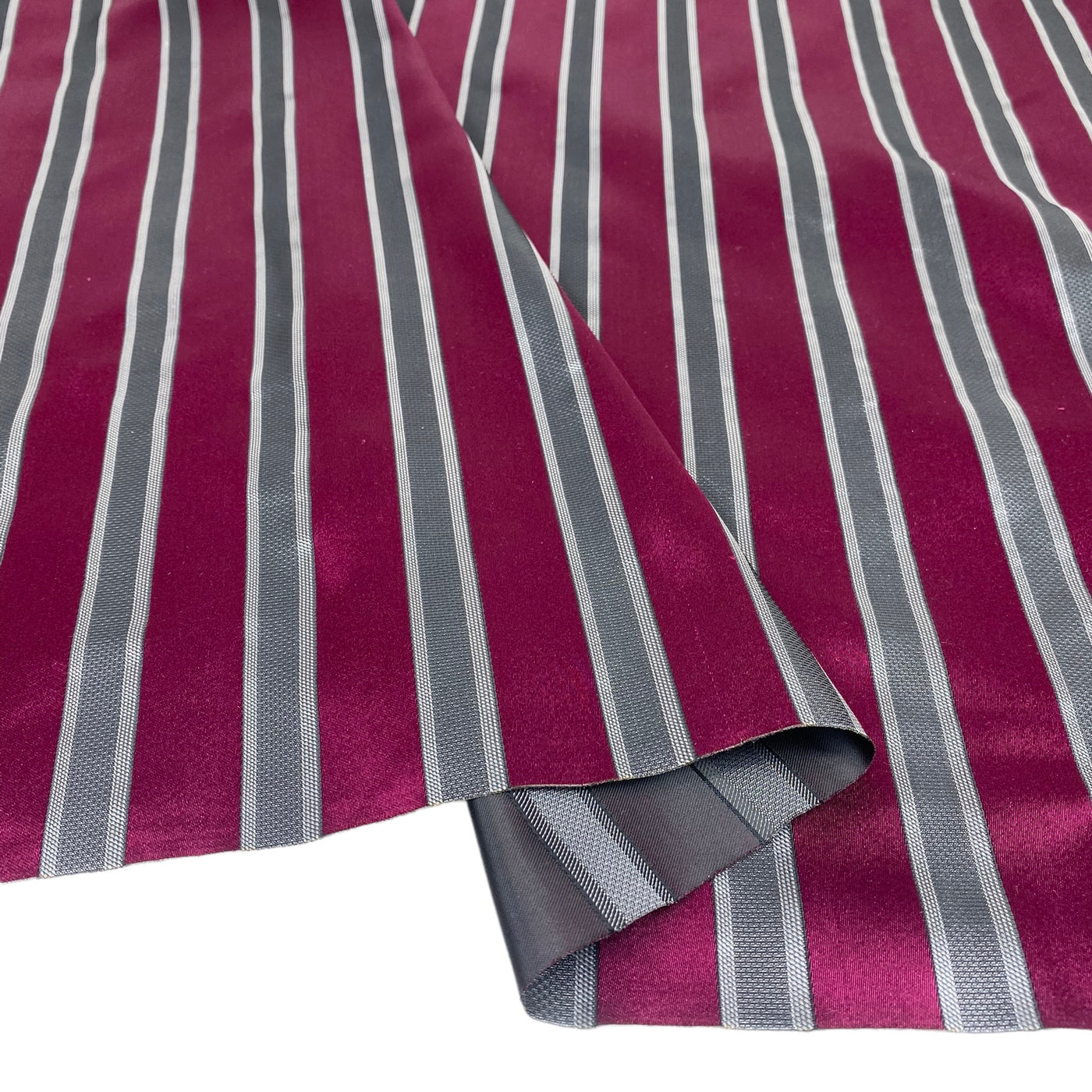 Striped Silk/Polyester - Magenta/Grey - Remnant