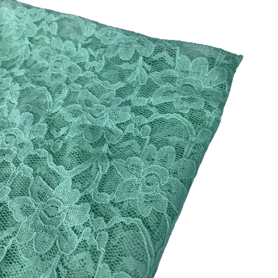 Light Green Floral French Corded Lace