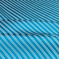 Striped Silk/Polyester Jacquard - Aqua/White - Remnant