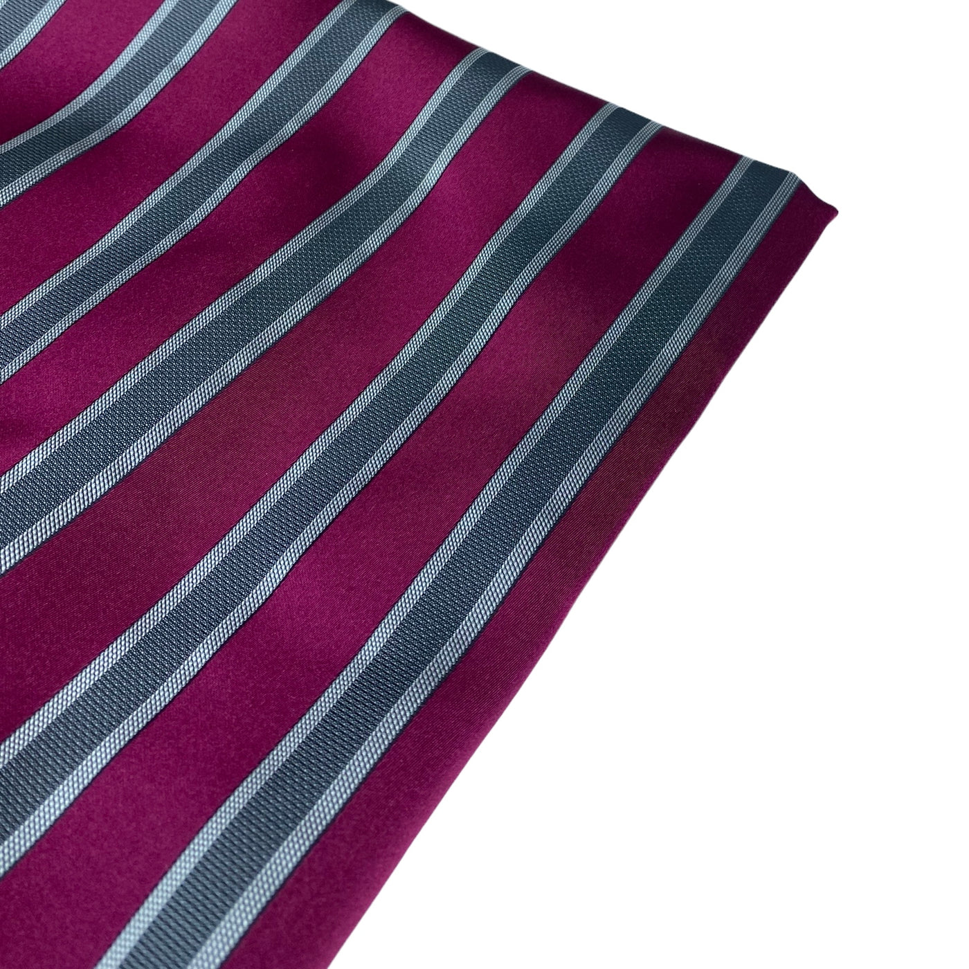 Striped Silk/Polyester - Magenta/Grey - Remnant