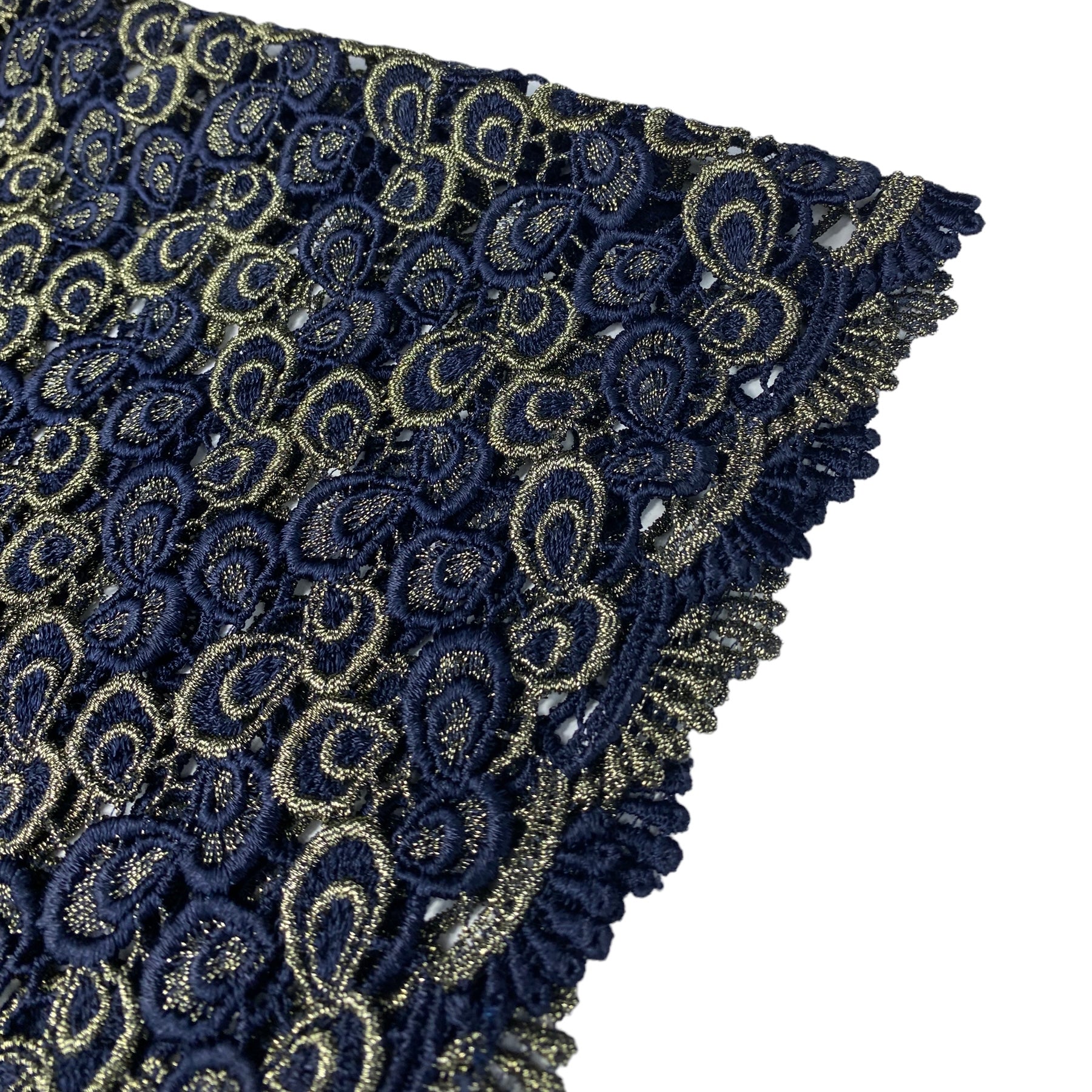 Navy guipure shop lace fabric