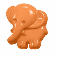 Novelty Shank Button - Elephant - Orange - 18mm - 3 count