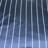 Striped Silk/Polyester Jacquard - Navy/White - Remnant