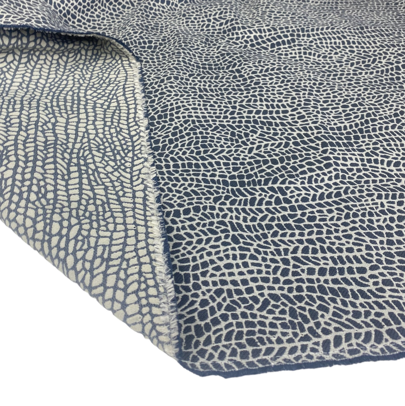 Patterned Upholstery Remnant - Blue/White