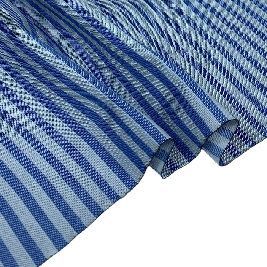 Striped Silk/Polyester - Blue/Grey - Remnant