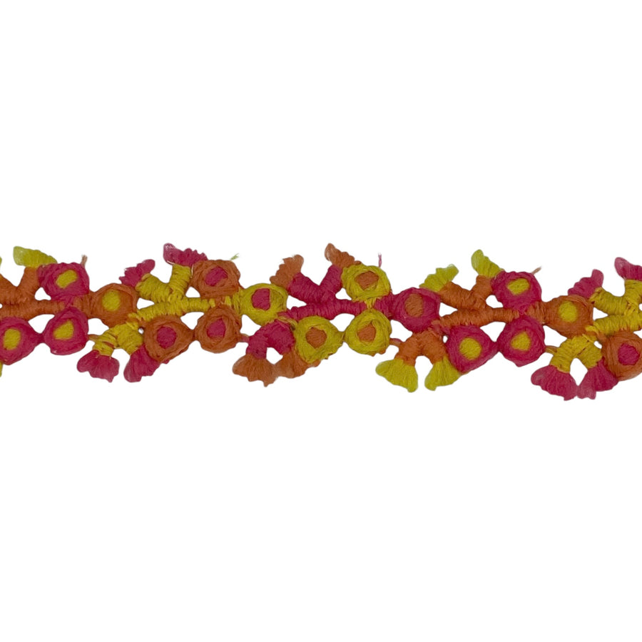 Decorative Floral Trim - Yellow/Orange/Pink