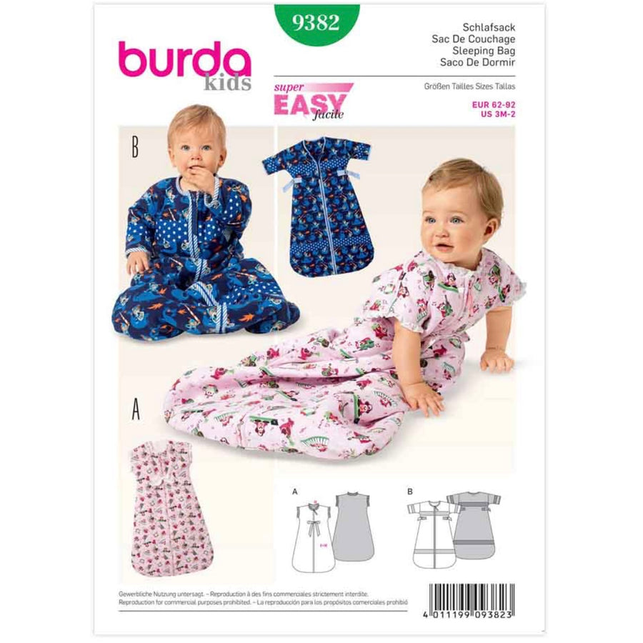 Burda Kids 9382 - Sleeping Bag Sewing Pattern