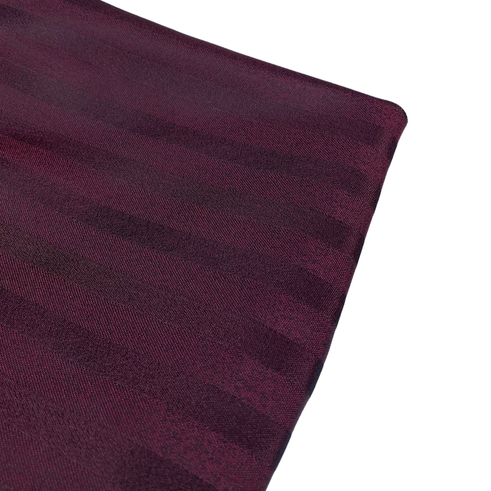 Striped Silk/Polyester Remnant - Burgundy/Black