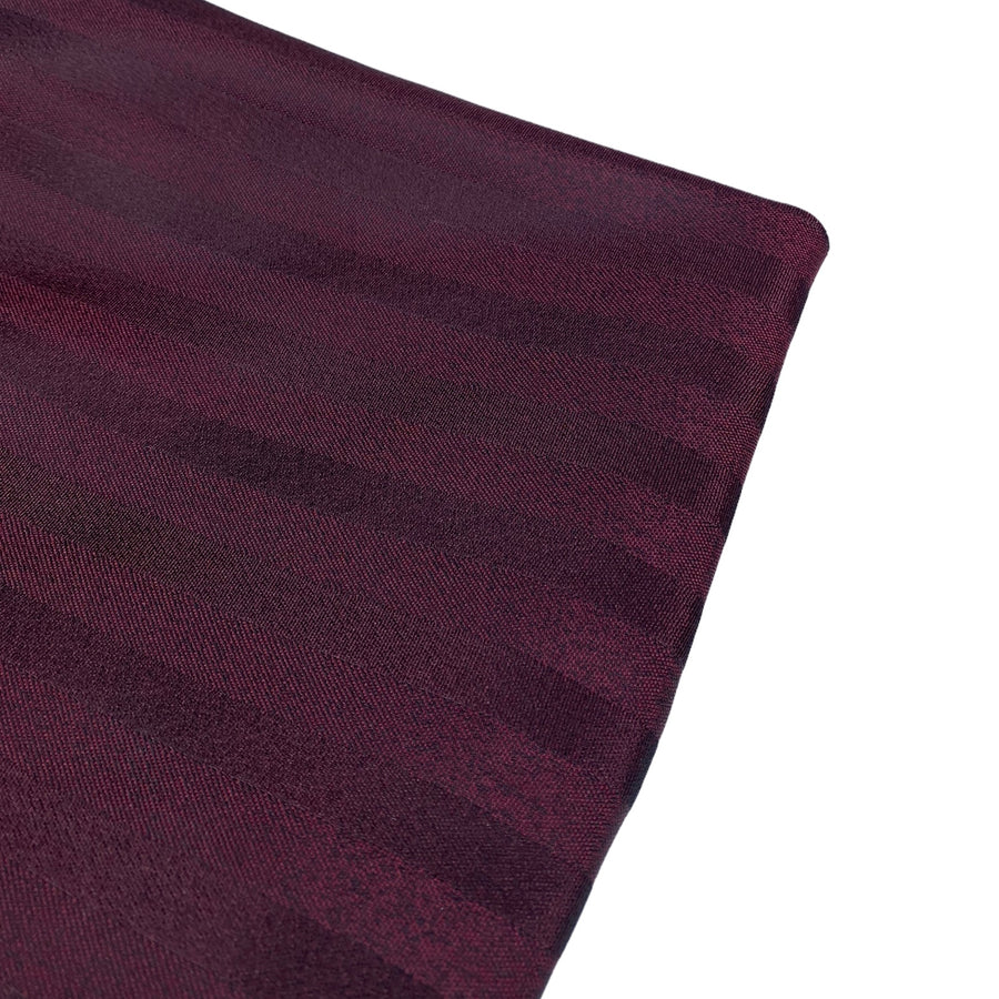 Striped Silk/Polyester Remnant - Burgundy/Black