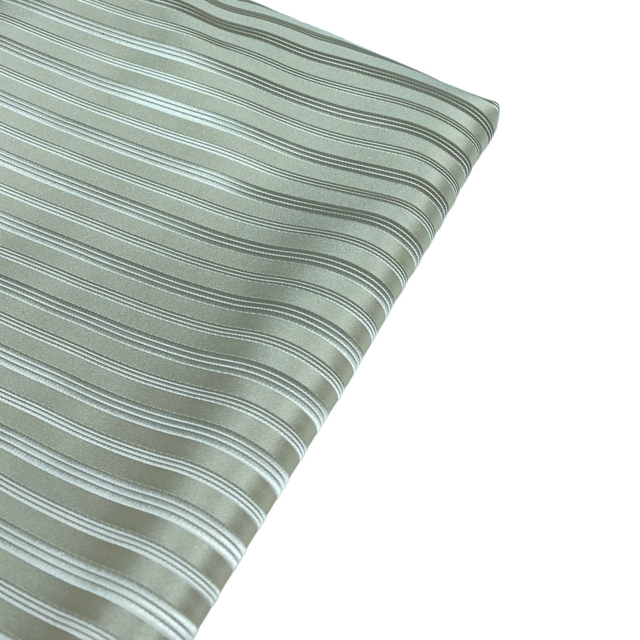 Striped Silk/Polyester - Ivory - Remnant