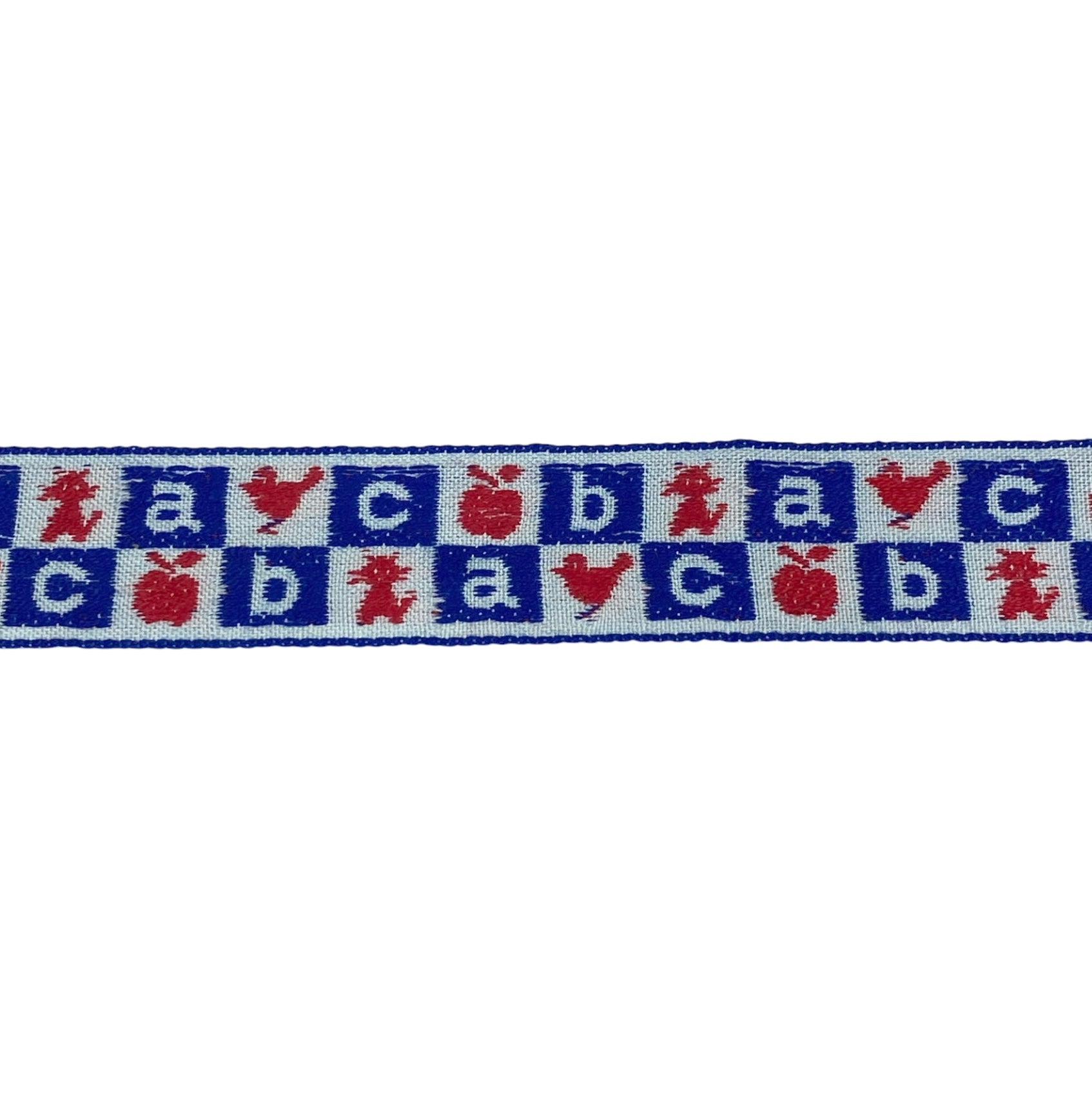 Woven Jacquard Ribbon  - White/Blue/Red