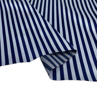 Striped Polyester - Blue/White - Remnant