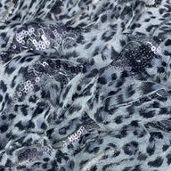 Sequin Lace - Cheetah - Grey/Black