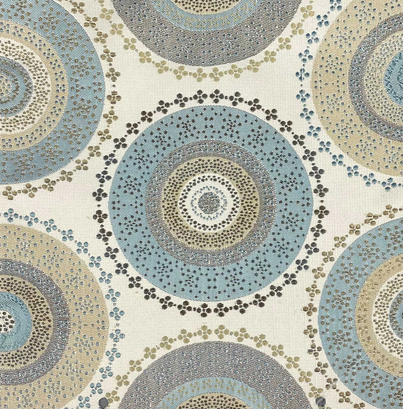 Patterned Upholstery - Circles - Beige/Blue