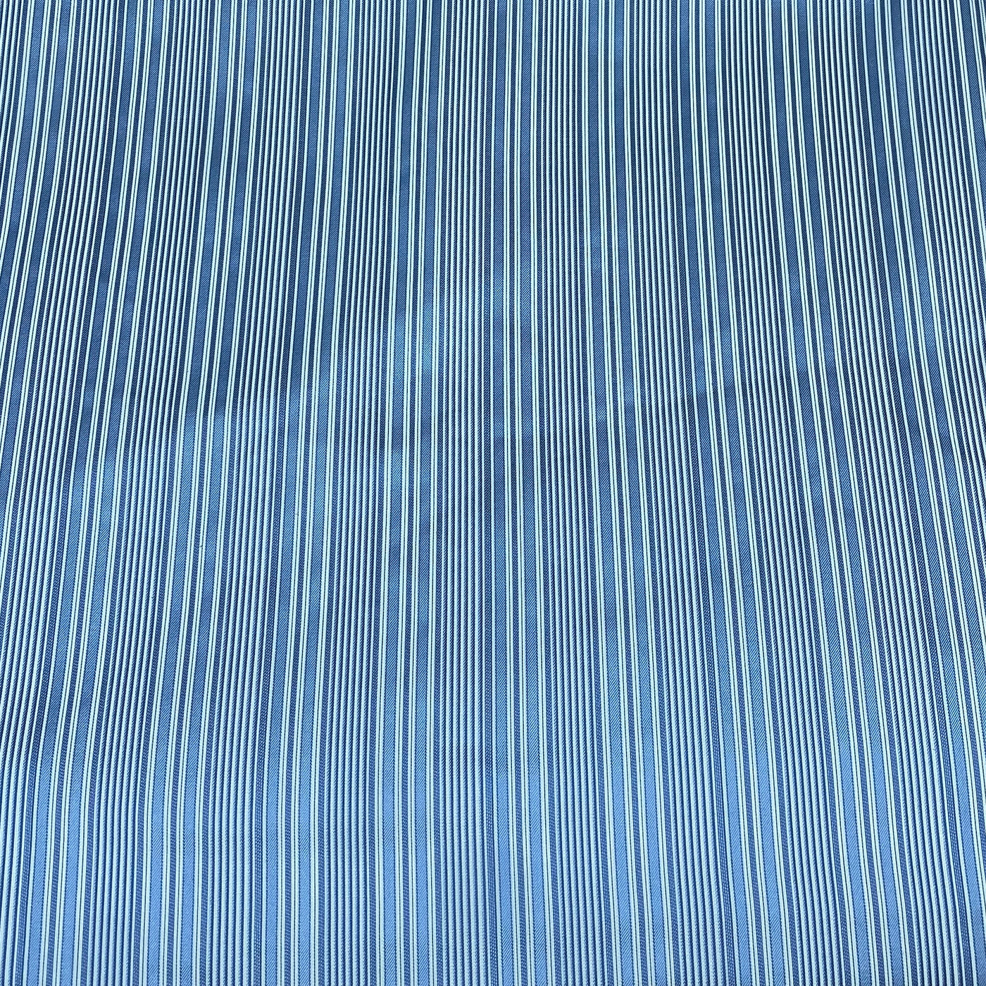 Striped Silk/Polyester - Light Blue/White - Remnant