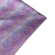 Paisley Silk/Polyester Jacquard - Pink / Blue - Remnant