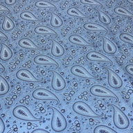 Paisley Silk/Polyester Jacquard Remnant - Blue