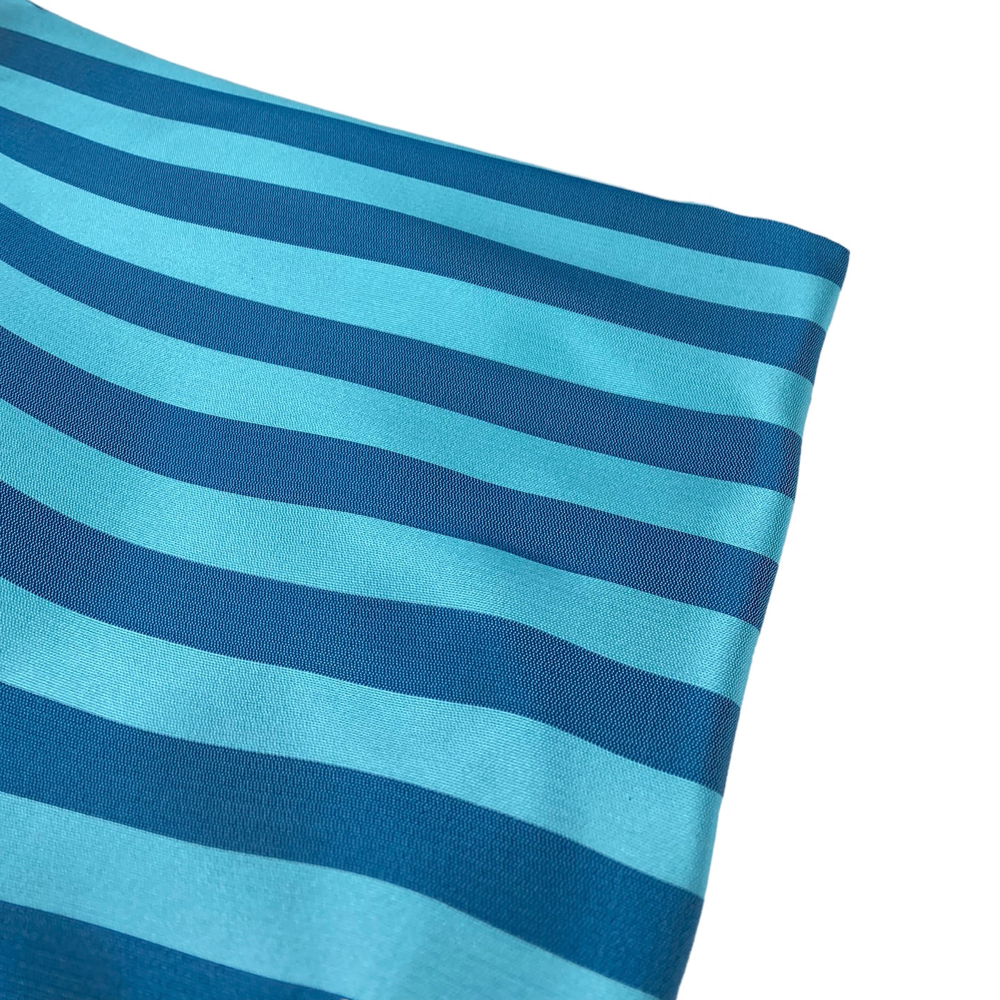 Striped Silk/Polyester - Turquoise/Aqua - Remnant