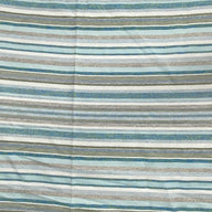 Striped Upholstery Remnant  - Ivory/Blue/Beige/Green