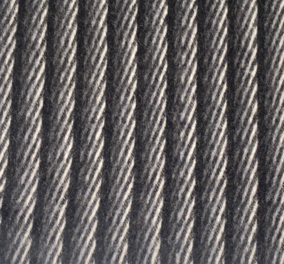 Striped Wool Coating - Black/White/Grey