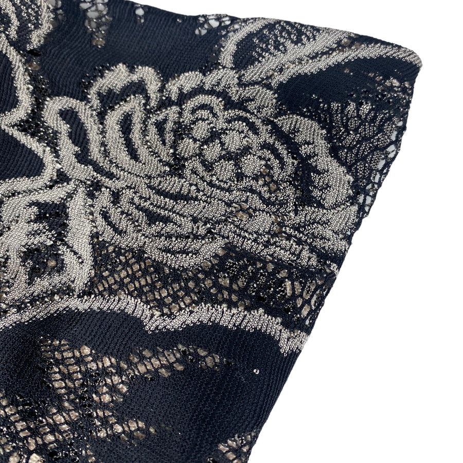 Floral Stretch Lace - Black/Beige