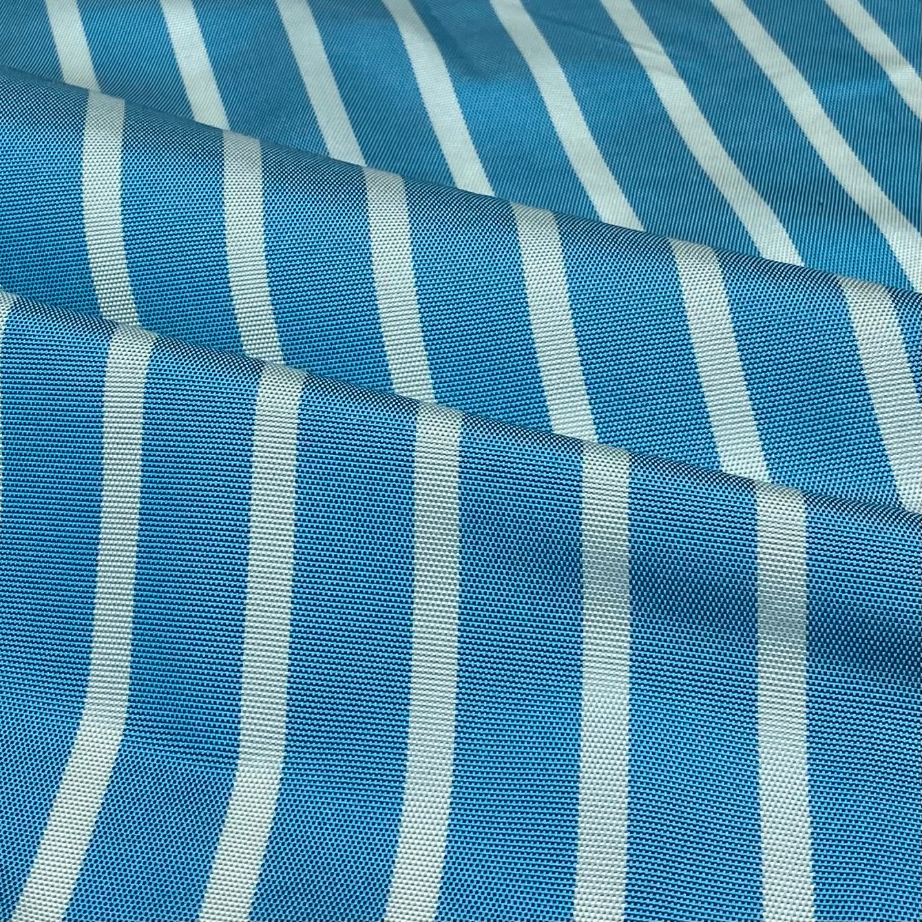 Striped Cotton - Aqua/White - Remnant