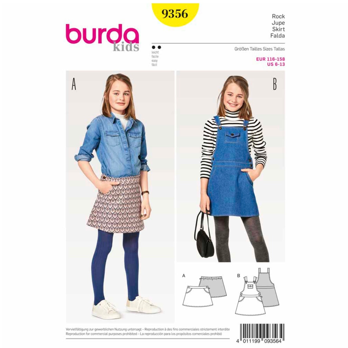 Burda Kids 9356 - Skirt Sewing Pattern