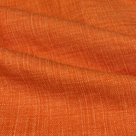 Linen Upholstery Designer Remnant  - Orange/White