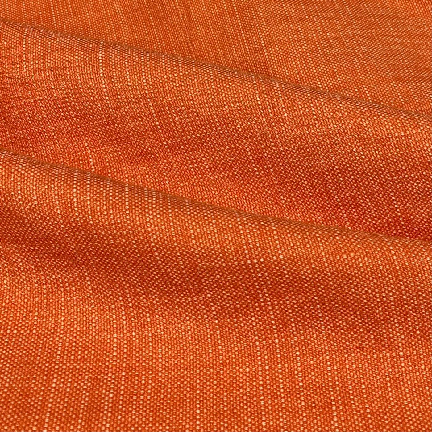 Linen Upholstery Designer Remnant  - Orange/White