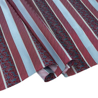 Striped Paisley Silk/Polyester Jacquard - Red / Grey / White - Remnant