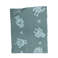 Printed Cotton Flannel - Robots - Remnant