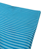 Striped Silk/Polyester Jacquard - Aqua/White - Remnant